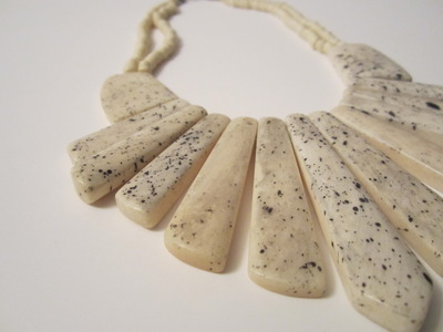 New cookies & creme speckled tribal necklace. imported