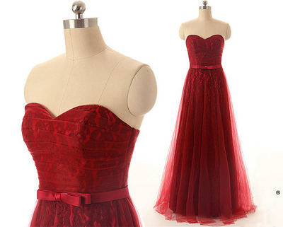 red prom dress, lace prom dress, long prom dress, cheap prom dress, party prom dress, BD14381