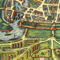 Lüneburg, Germany in 1598 - Bird's Eye View, Panorama, Vintage Map, Antique, Reproduction, Framable, Fine Art, wall art - Thumbnail 2