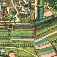 Lüneburg, Germany in 1598 - Bird's Eye View, Panorama, Vintage Map, Antique, Reproduction, Framable, Fine Art, wall art - Thumbnail 3