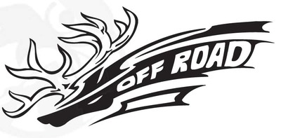 Off road antler sticker decal (10" by 5") 