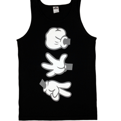Rock paper scissors mickey mouse hands tank top