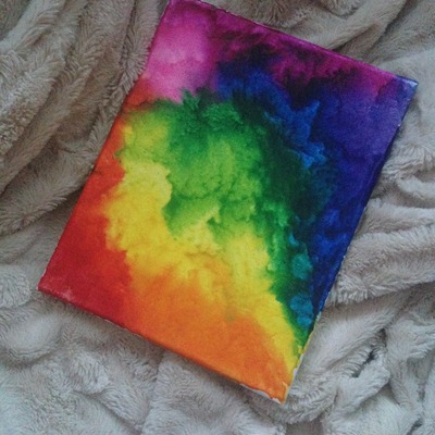 Melted rainbow canvas