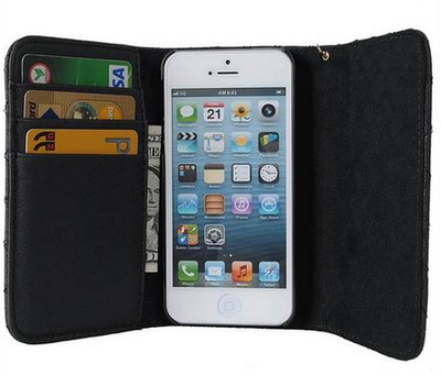 Black Quilted Wristlet for iPhone 5