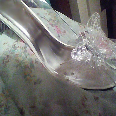  wearable adult size cinderella's 'glass'slippers, silver butterfly - Thumbnail 2