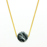 Minimalist Spiderweb Jasper Necklace - Thumbnail 2
