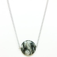 Minimalist Spiderweb Jasper Necklace - Thumbnail 3