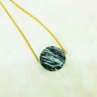 Minimalist Spiderweb Jasper Necklace - Thumbnail 4