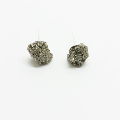 Raw pyrite earrings