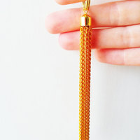 Gold Tassel Keychain Golden Chain Metal Tassel Key Chain Key Fob - Thumbnail 4