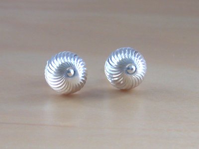 925 Silver Dome Stud Earrings/Sterling Silver Spiral Earrings/Spiral Jewelery/Dome Earrings/Spiral Jewellery/925 Silver Button Stud Earrings