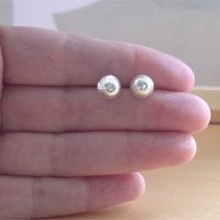 925 Silver Dome Stud Earrings/Sterling Silver Spiral Earrings/Spiral Jewelery/Dome Earrings/Spiral Jewellery/925 Silver Button Stud Earrings - Thumbnail 2