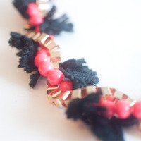 Handmade Multi Strand Fibre Cotton Statement Chunky Necklace Christmas Gift Ideas Girl Graduation Wedding Bridal Jewelry NL0671 - Thumbnail 3