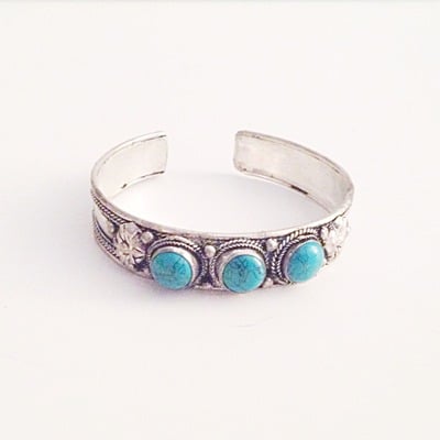 Turquoise tibetan cuff
