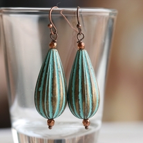 vintage pear shape turquoise dangle earrings