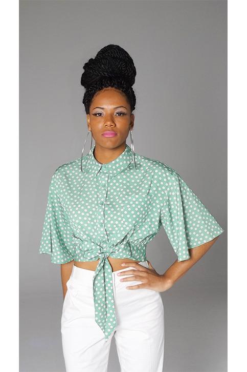Polka Dot Crop Blouse