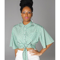 Polka Dot Crop Blouse