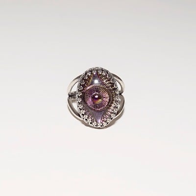 Violet evil eye ring
