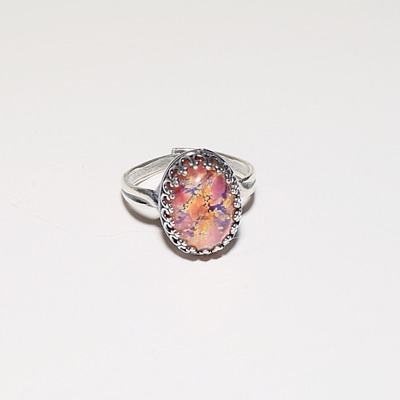 (sterling) ruby fire opal ring