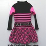 Girls Hot Pink & Black Beautiful Dress-2