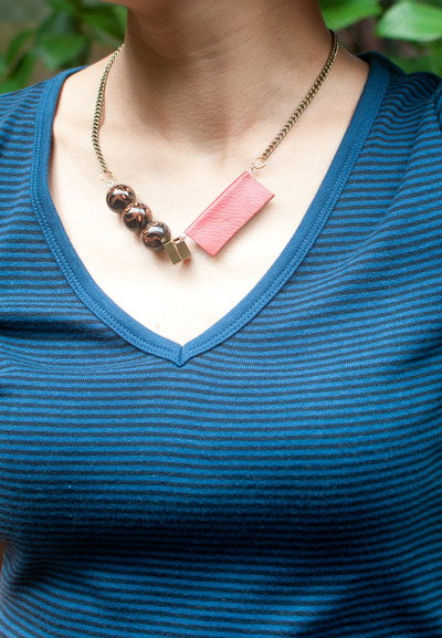 Turquoise Stones Gold Metal Red Leather Pendant Necklace,  Jewelry Stones, Turquoise Bead Necklace, Pendant Chain Necklace, NL0785