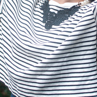 Black Lace Faux Pearl Victorian Necklace NL0692 - Thumbnail 2