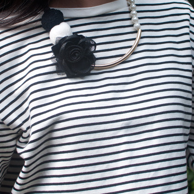 Black lace flower onyx matte beaded gold metal bar choker necklace, wedding necklace, bridal necklace, nl0789 - Thumbnail 4