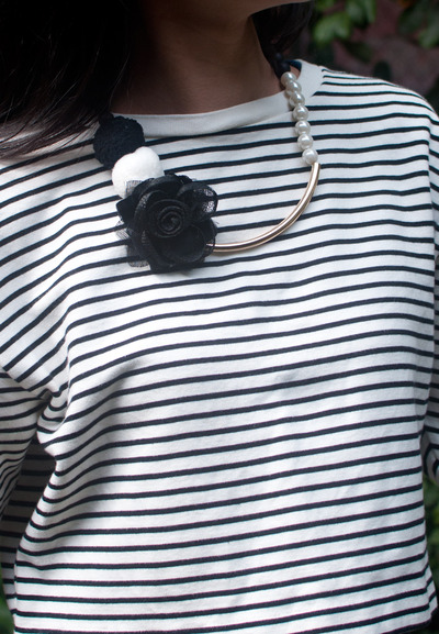 Black Lace Flower Onyx Matte Beaded Gold Metal Bar Choker Necklace, Wedding Necklace, Bridal Necklace, NL0789