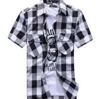 Grid Color Short Sleeve Shirt (More Colors) - Thumbnail 2