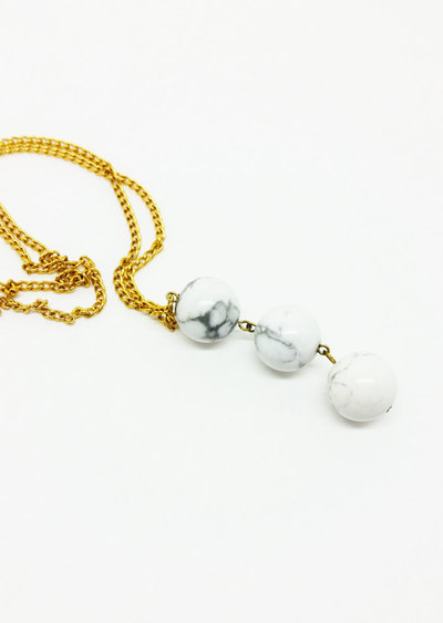 White Howlite Necklace : The Juno Necklace