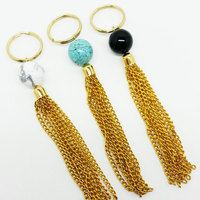 The Aphrodite Keychain : Turquoise Tassel Keychain - Thumbnail 2