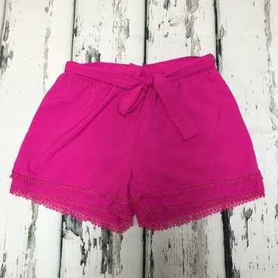 Hot pink tie shorts