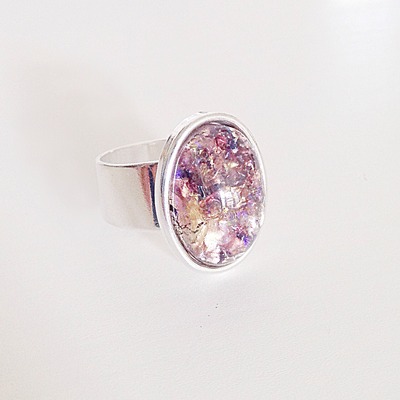 Amethyst ring (wide band)