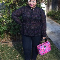 Polka Dot Peplum Top - Thumbnail 3