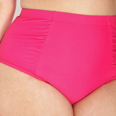Hot pink high waisted swim bottoms