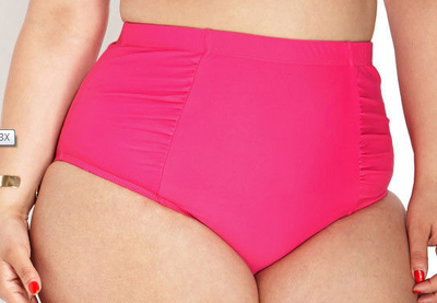 Hot Pink High Waisted Swim Bottoms