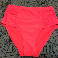 Hot Pink High Waisted Swim Bottoms - Thumbnail 2