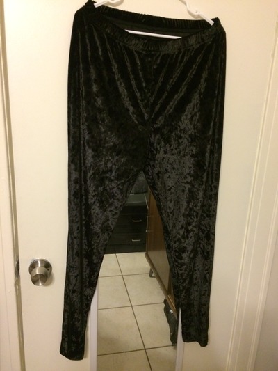 Black Crushed Velvet Leggings