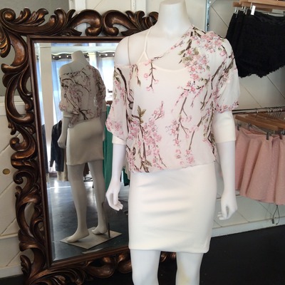 Cherry Blossom Dolman Sleeve Dress