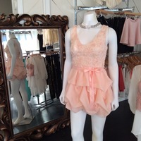 Ruffle Peach Dress - Thumbnail 2