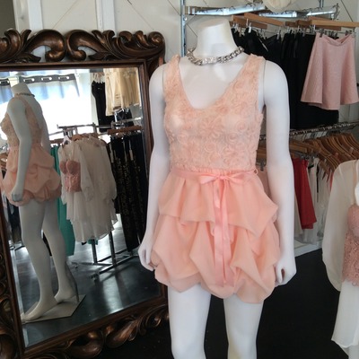 Ruffle peach dress