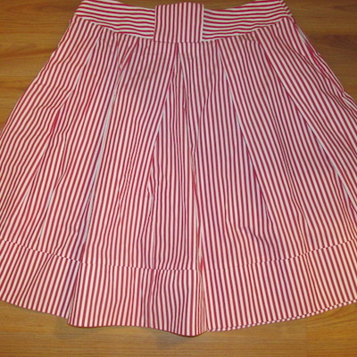 Cato striped pleated flare skirt