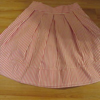 CATO Striped Pleated Flare Skirt - Thumbnail 4