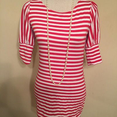 Striped power shoulder shirt
