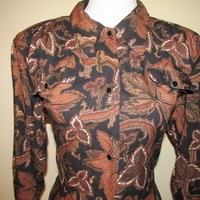 Vintage 90s Floral Print Shirt - Thumbnail 4