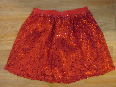 CANDIES GIRLS RED SEQUIN SKIRT XL