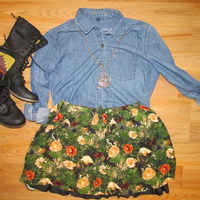 JACK Floral Print Mini Skirt - Thumbnail 3
