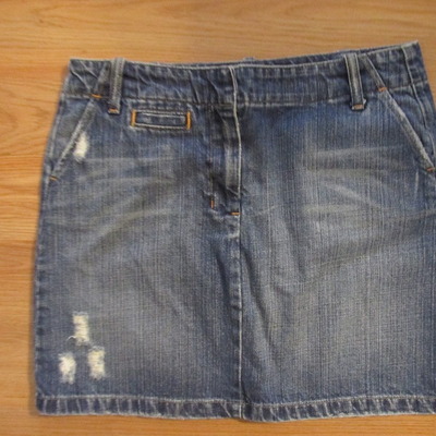 Gap denim ripped micro mini skirt