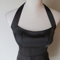 Halter Little Black Cocktail Dress - Thumbnail 2