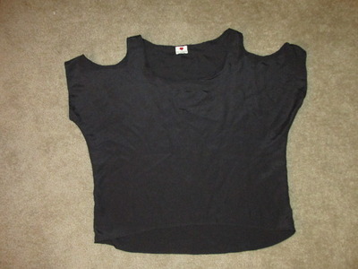 Black Open Shoulder Blouse/Shirt